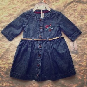 NWT Carter’s 2 Piece Chambray Dress & Diaper Cover